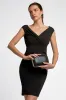Black Diamante Clutch Bag by Aftershock London sold by Goddiva