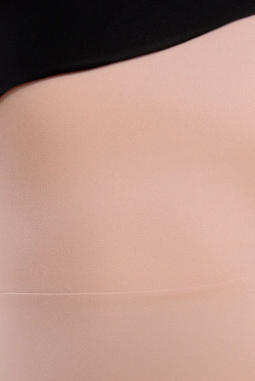 One Shoulder Contrast Bow Maxi Dress - Nude Black by Goddiva sold by Goddiva product image thumbnail 4