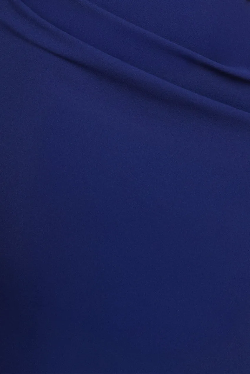 Puffy Satin Sleeve Scuba Maxi Dress - Navy Blue by Goddiva sold by Goddiva product image thumbnail 4