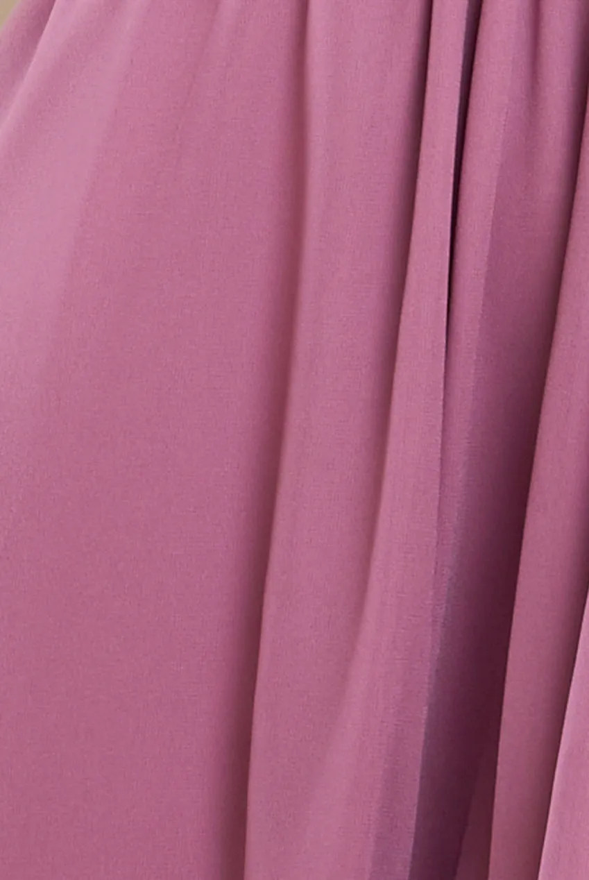 Sustainable Front Split Wrap Style Chiffon Maxi Dress - Dusty Lavender by Goddiva sold by Goddiva product image thumbnail 4