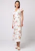 Wrap Maxi Dress With Cap Sleeve In White Floral by Angeleye sold by Goddiva