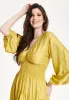 Yellow Smocked Waist Midi Dress by Liquorish sold by Goddiva