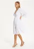 White Lace Flared Sleeve Midi Dress by Liquorish sold by Goddiva