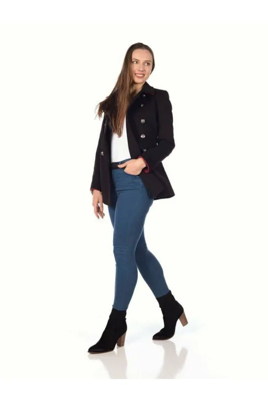 De La Creme Fashions Military Style Pea Coat sold by Goddiva