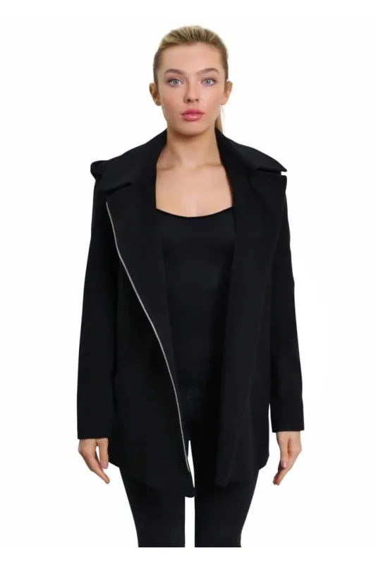 De La Creme Fashions Wool Blend Zip Up Hooded Coat sold by Goddiva