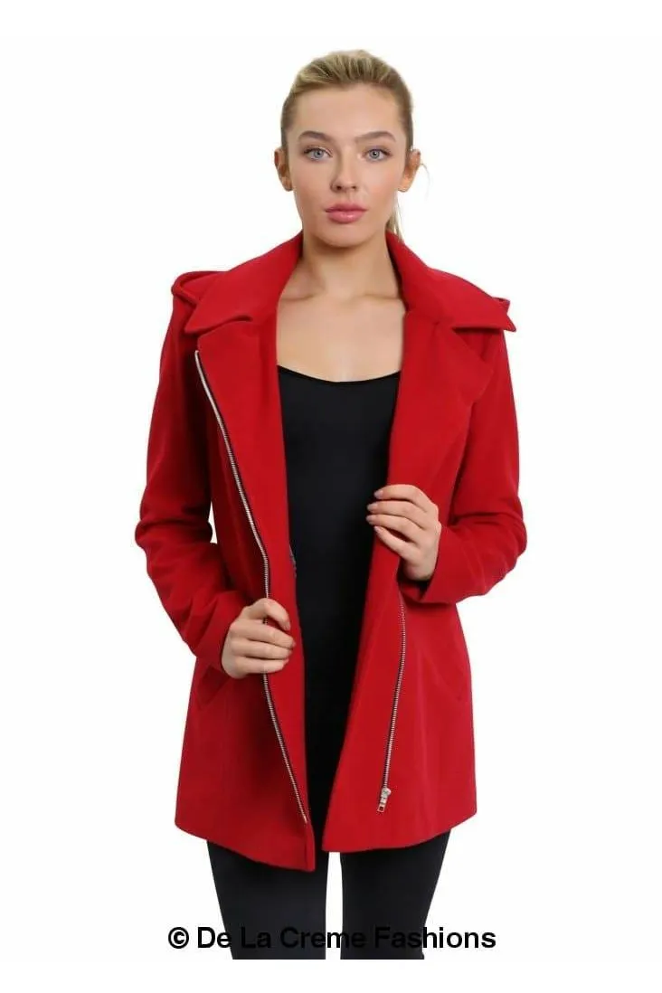 De La Creme Fashions Wool Blend Zip Up Hooded Coat sold by Goddiva product image thumbnail 5