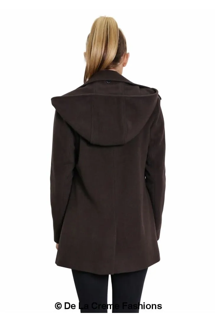 De La Creme Fashions Wool Blend Zip Up Hooded Coat sold by Goddiva product image thumbnail 2
