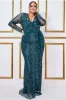 Goddiva Plus Spread On Sequin Maxi Dress - Emerald sold by Goddiva