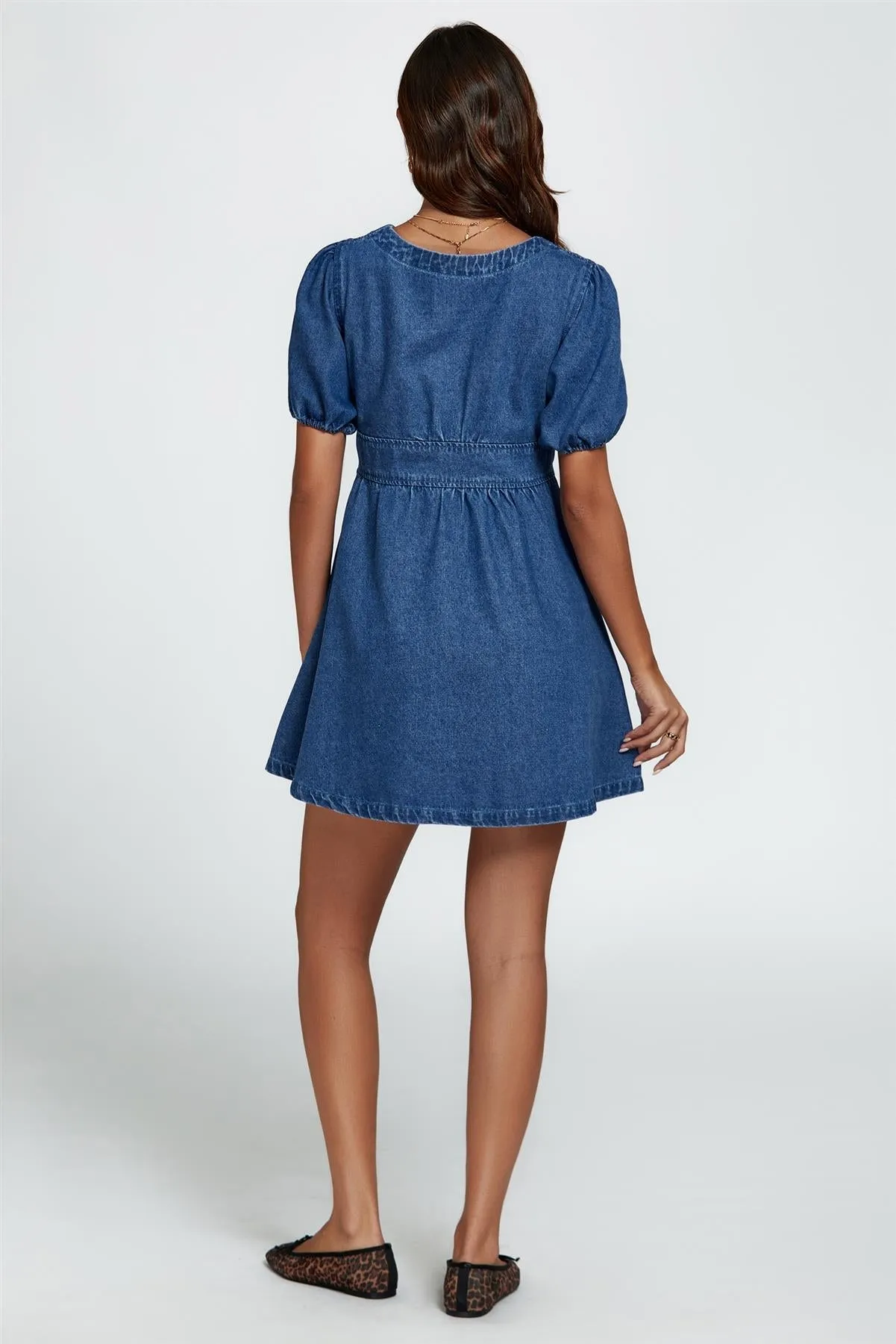 Denim Mini Dress In Blue by FS Collection sold by Goddiva product image thumbnail 2
