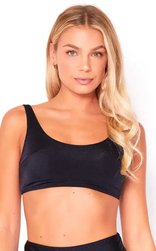 Bikini Crop Top In Black by Maribela sold by Goddiva product image thumbnail 3
