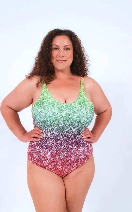 Swimsuit In Rainbow Glitter Print by Maribela sold by Goddiva product image thumbnail 4