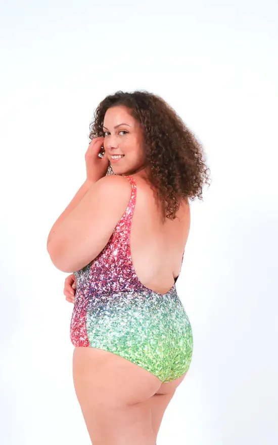 Swimsuit In Rainbow Glitter Print by Maribela sold by Goddiva product image thumbnail 2