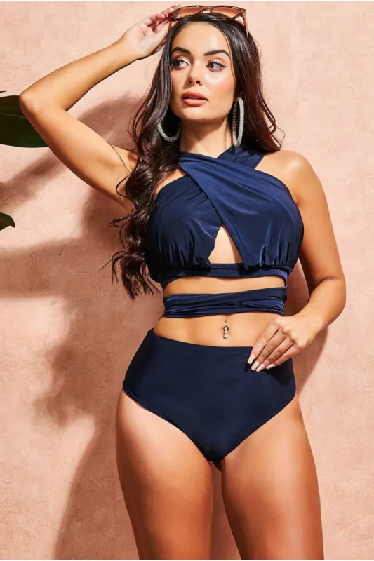 Goddiva Multiway Bikini - Navy sold by Goddiva
