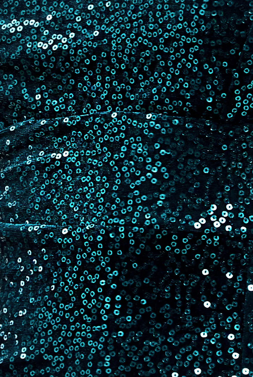 Sequin Velvet Bandeau Maxi Dress - Emerald Green by Goddiva sold by Goddiva product image thumbnail 4