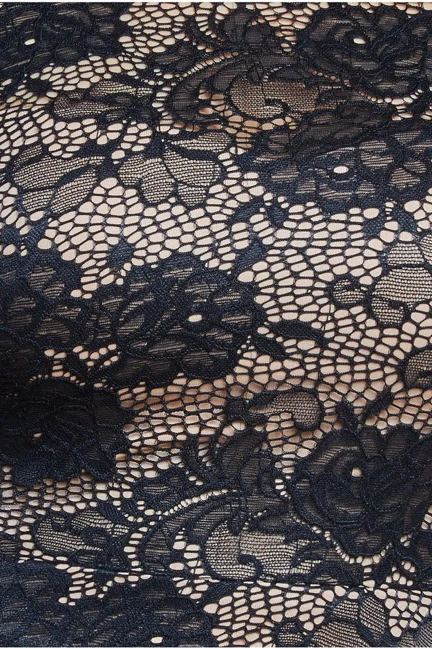 Scalloped Lace A-Line Maxi Dress - Black by Goddiva sold by Goddiva product image thumbnail 3