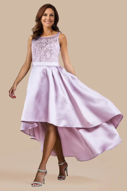 Sequin & Satin Dipped Hem Midi Dress - Blush Pink by Goddiva sold by Goddiva