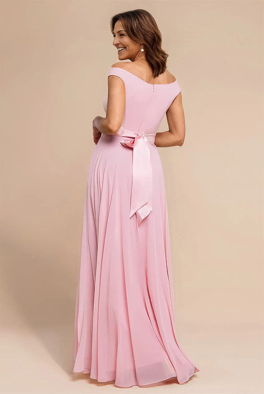Cowl Neck Chiffon Maxi Dress - Blush Pink by Goddiva sold by Goddiva product image thumbnail 2