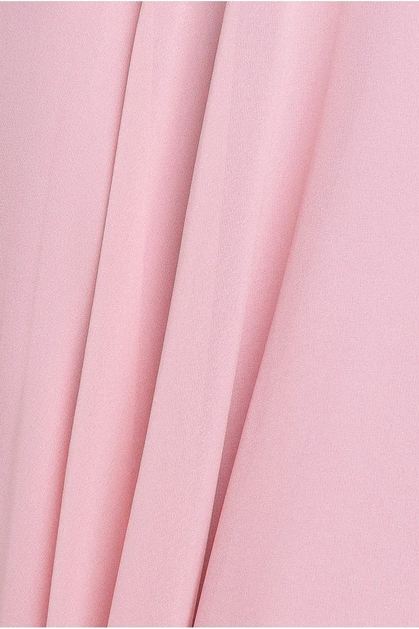 Cowl Neck Chiffon Maxi Dress - Blush Pink by Goddiva sold by Goddiva product image thumbnail 3