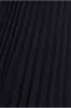 Embroidered Top Chiffon Pleated Midi - Black by Goddiva sold by Goddiva