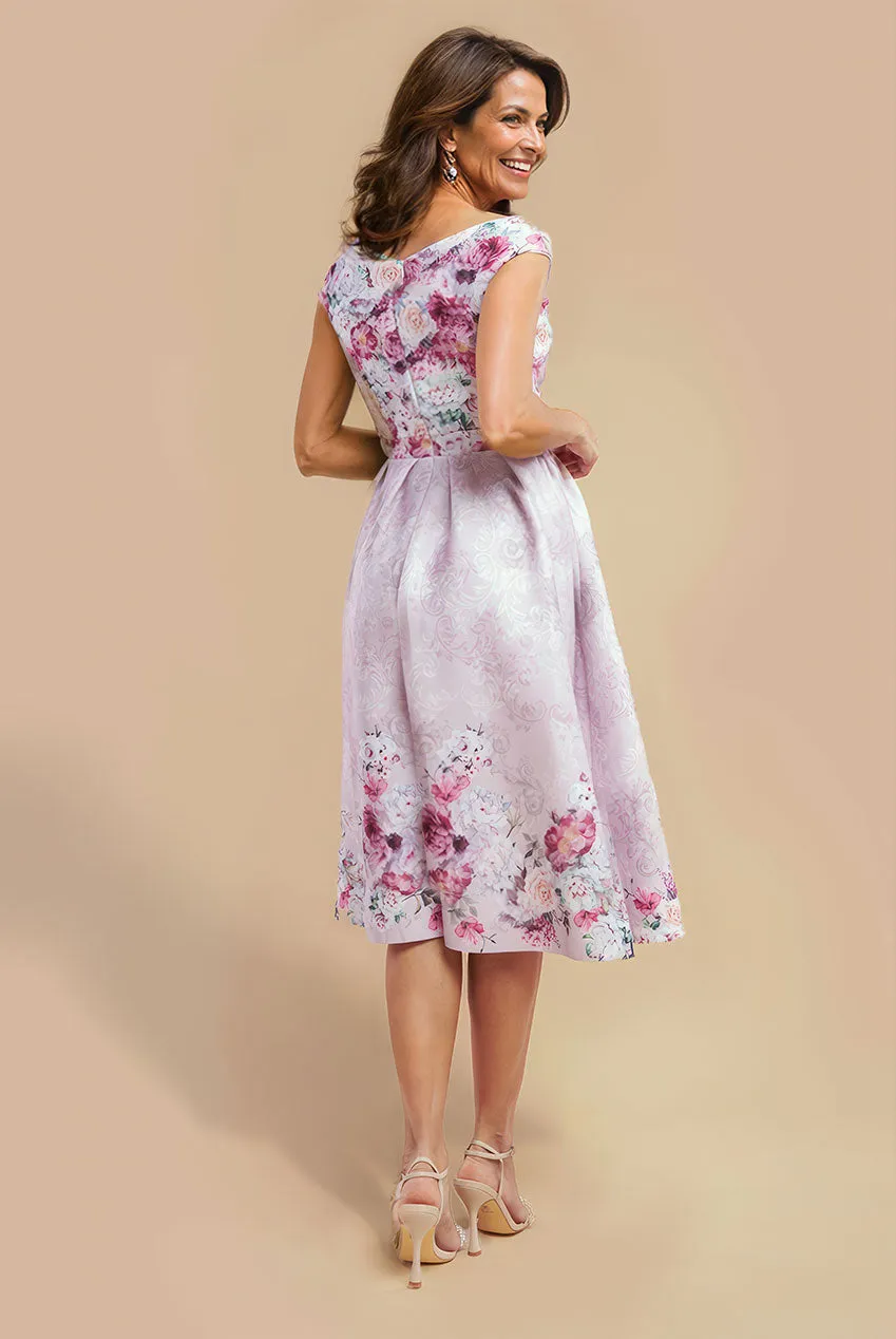 Sweetheart Floral Midi Dress - Blush Pink by Goddiva sold by Goddiva product image thumbnail 2