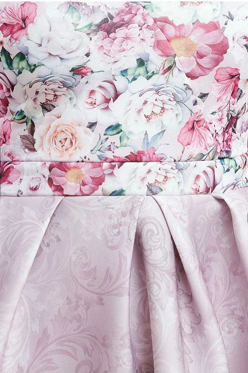 Sweetheart Floral Midi Dress - Blush Pink by Goddiva sold by Goddiva product image thumbnail 3