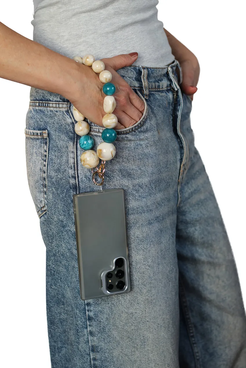 Acrylic Ball & Stone Phone Strap - Multicolour by Goddiva Accessories sold by Goddiva