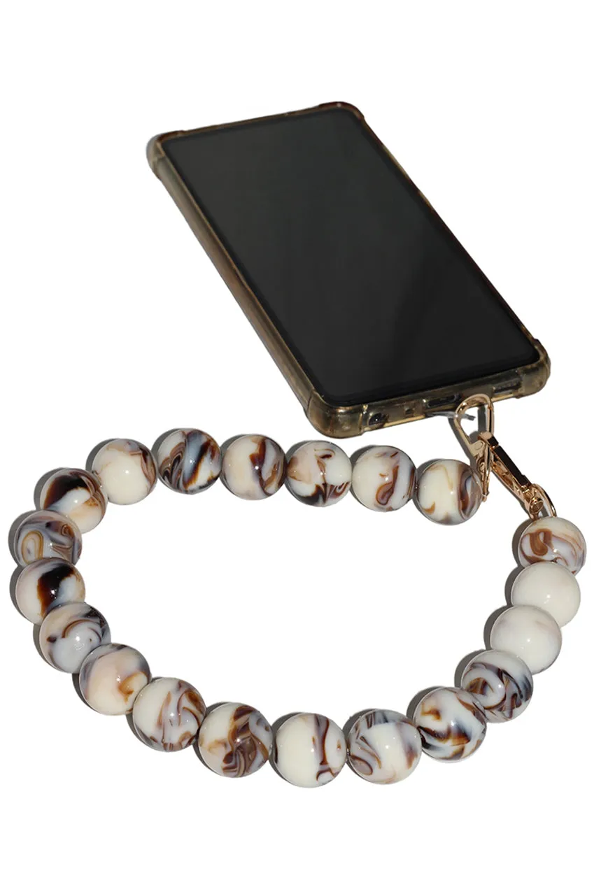 Acrylic Ball Phone Strap - White Marble by Goddiva Accessories sold by Goddiva product image thumbnail 2