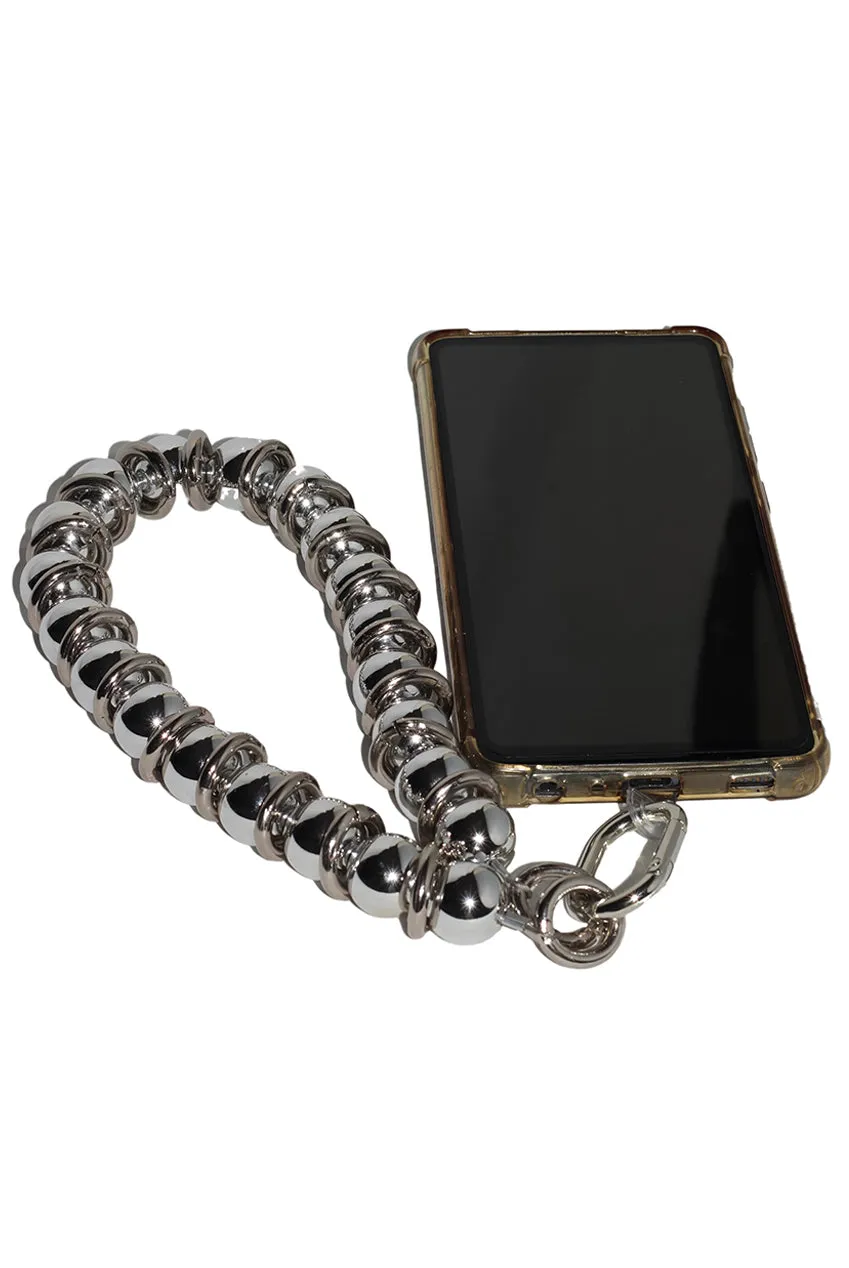 Metal Beaded Phone Strap - Silver by Goddiva Accessories sold by Goddiva product image thumbnail 2