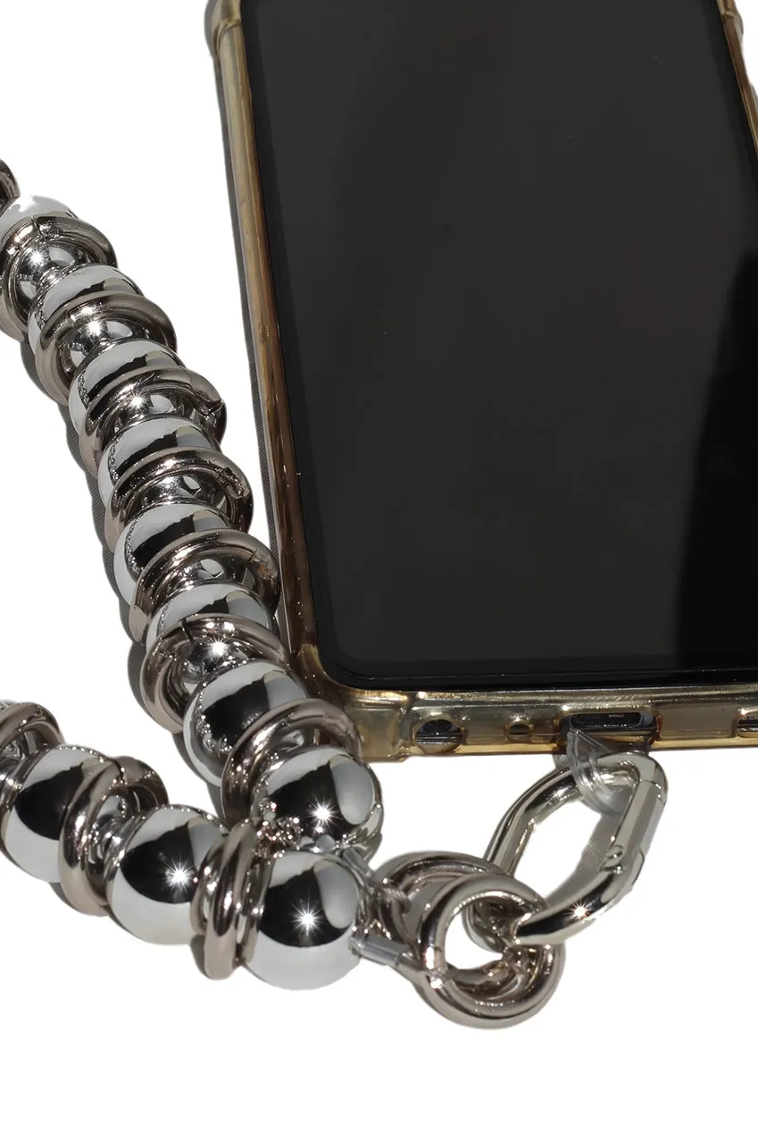 Metal Beaded Phone Strap - Silver by Goddiva Accessories sold by Goddiva product image thumbnail 3