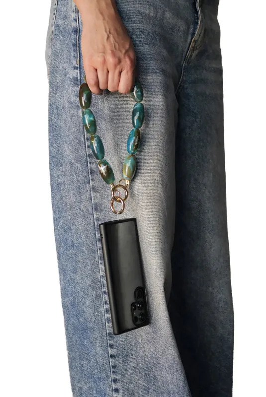 Acrylic Gemstone Phone Strap - Green by Goddiva Accessories sold by Goddiva