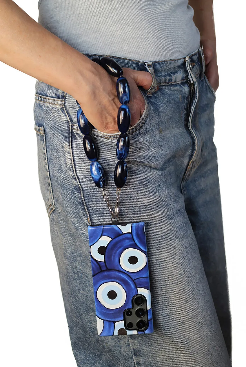 Acrylic Gemstone Phone Strap - Blue by Goddiva Accessories sold by Goddiva