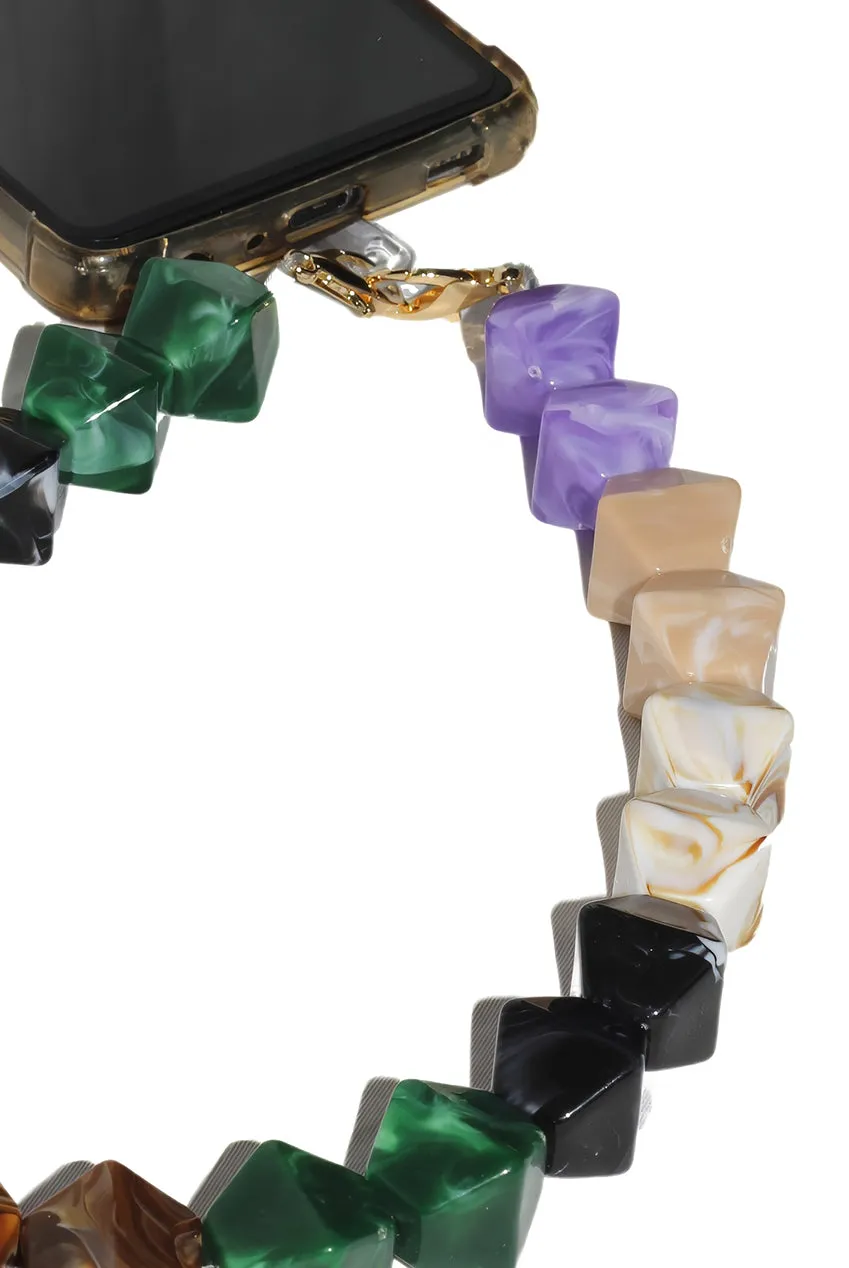 Acrylic Rhombohedral Crystal Phone Strap - Multicolour Green by Goddiva Accessories sold by Goddiva product image thumbnail 3