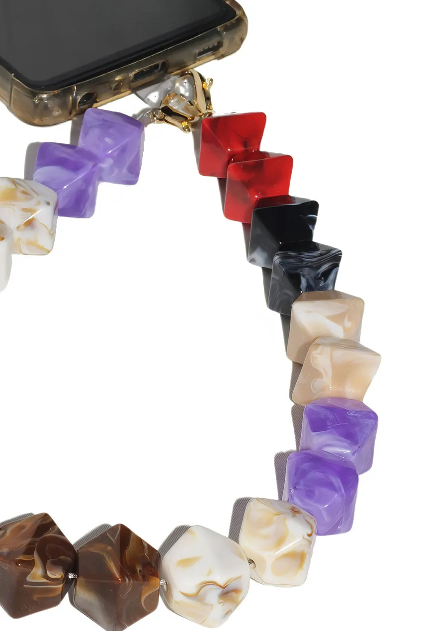 Acrylic Rhombohedral Crystal Phone Strap - Multicolour Red by Goddiva Accessories sold by Goddiva product image thumbnail 3