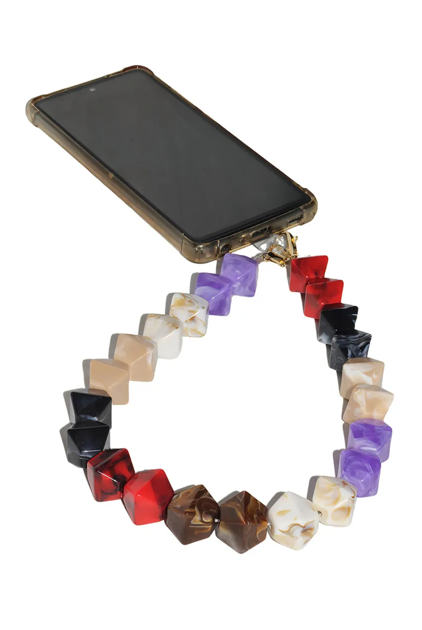 Acrylic Rhombohedral Crystal Phone Strap - Multicolour Red by Goddiva Accessories sold by Goddiva product image thumbnail 2