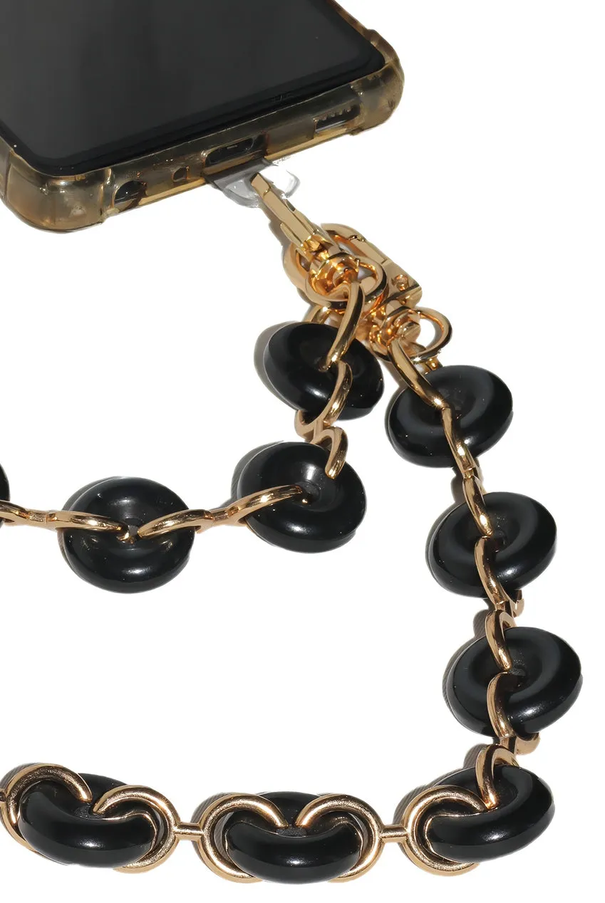 Acrylic Metal Chain Phone Strap - Black by Goddiva Accessories sold by Goddiva product image thumbnail 3