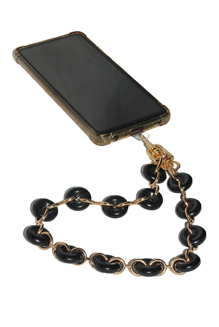 Acrylic Metal Chain Phone Strap - Black by Goddiva Accessories sold by Goddiva product image thumbnail 2