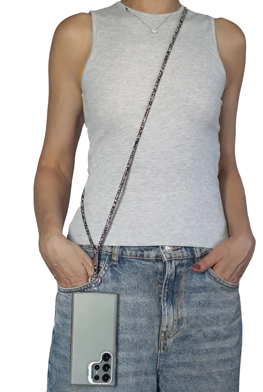 Embellished Phone Strap - Black & White by Goddiva Accessories sold by Goddiva