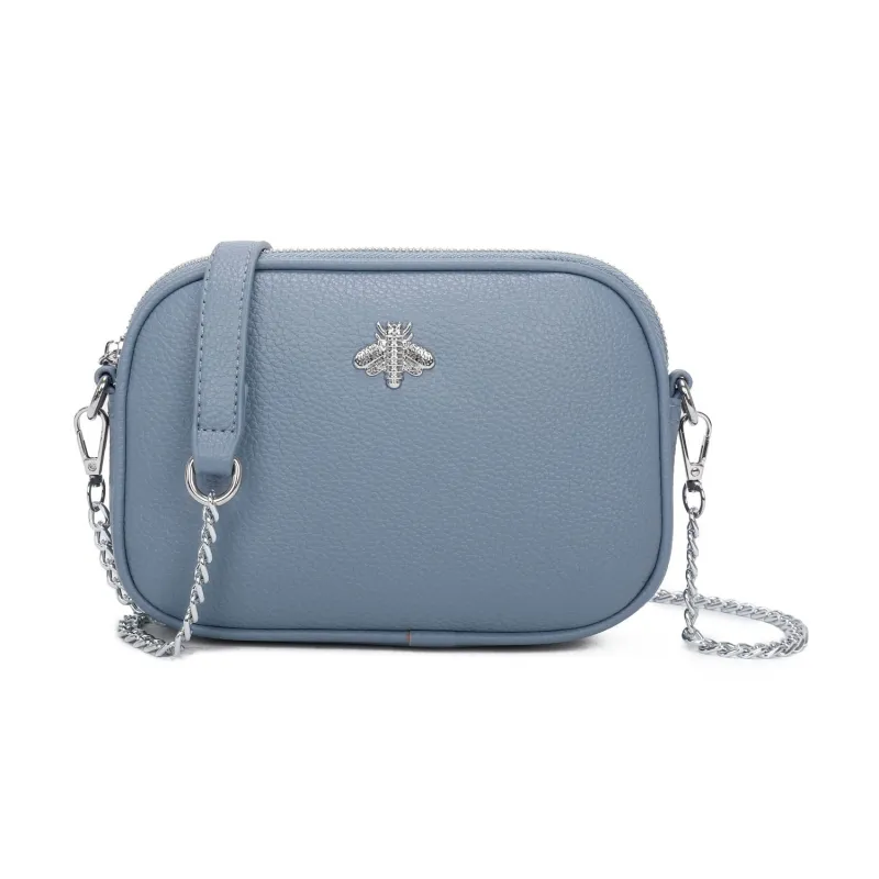 Bee Chain Crossbody Bag In Blue by SVNX sold by Goddiva