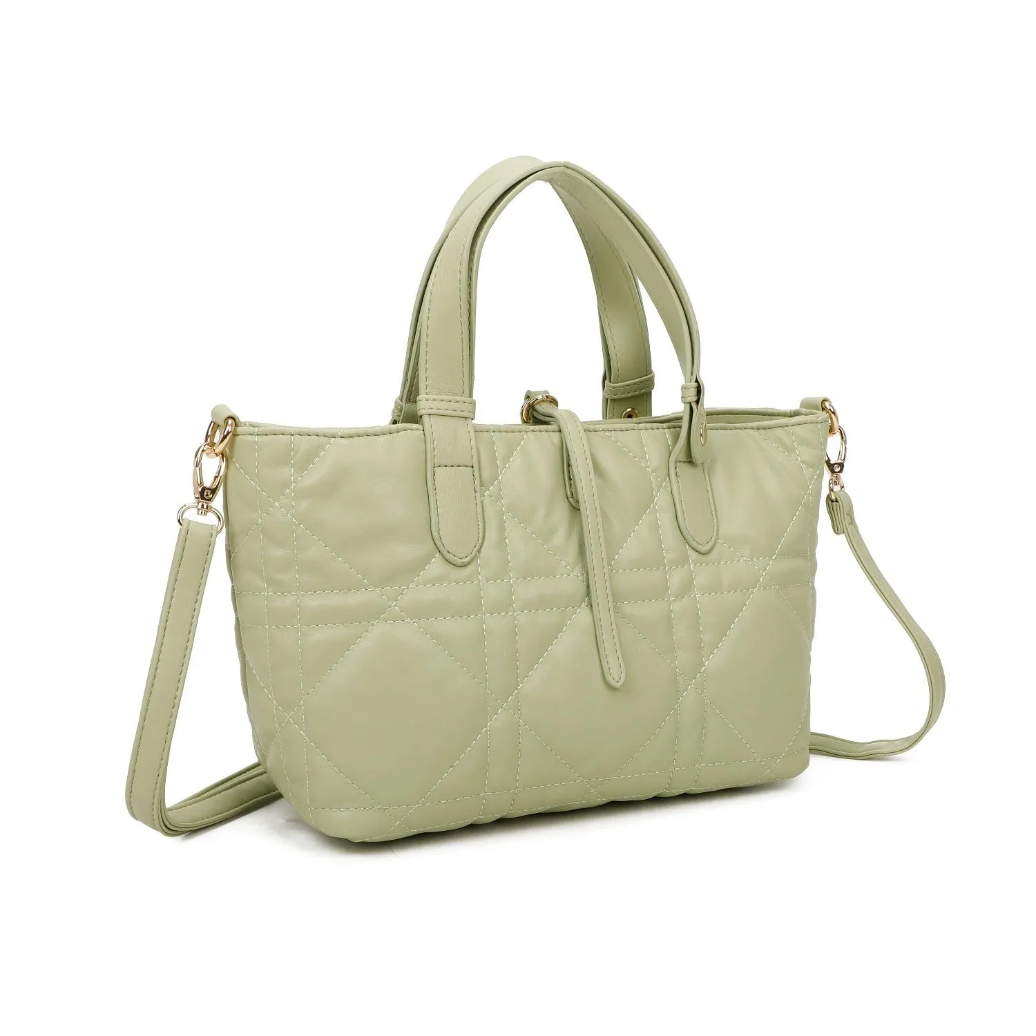 Quilted Tote Bag Pale Green by SVNX sold by Goddiva product image thumbnail 3
