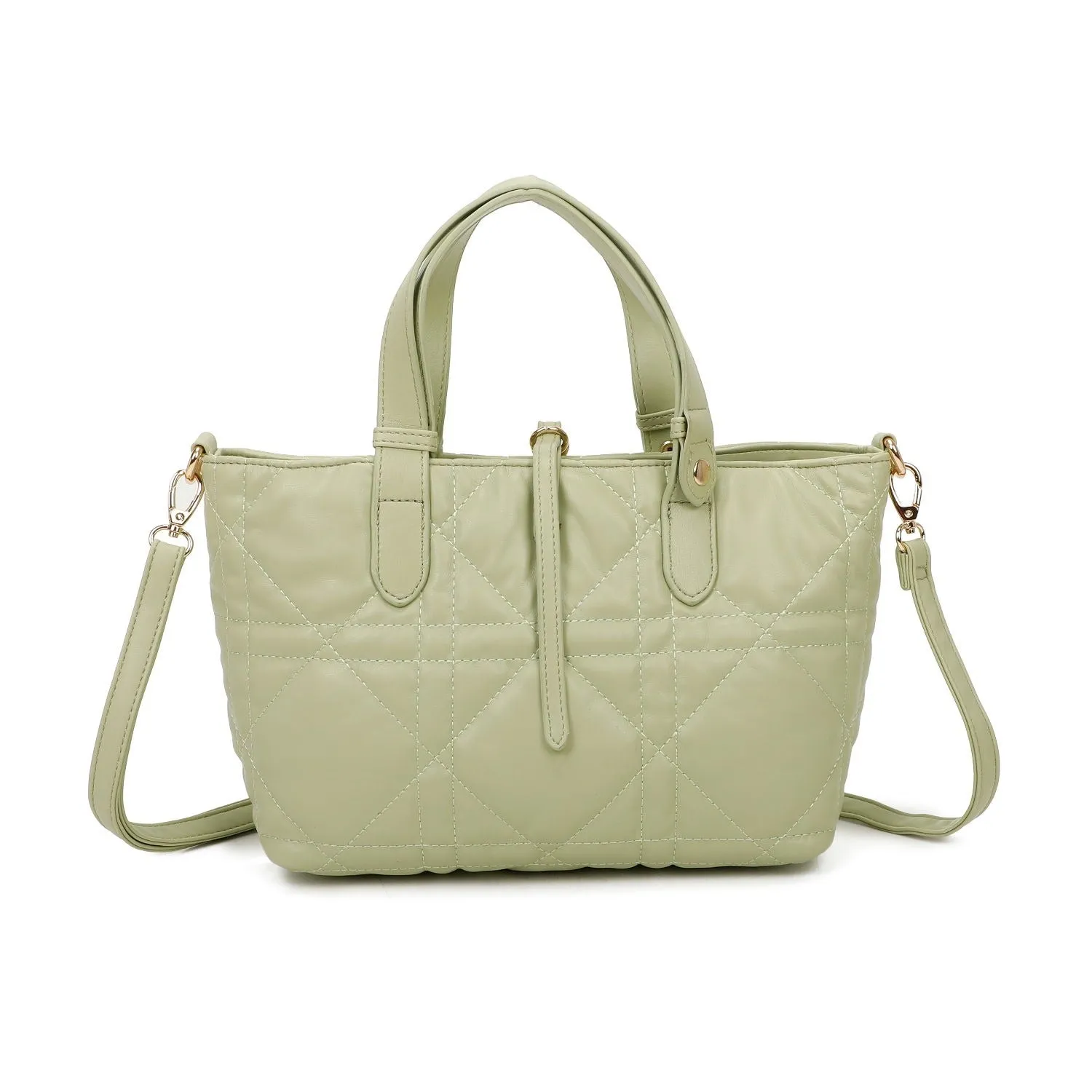 Quilted Tote Bag Pale Green by SVNX sold by Goddiva