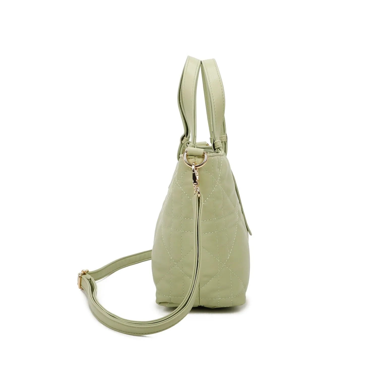 Quilted Tote Bag Pale Green by SVNX sold by Goddiva product image thumbnail 4