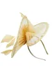 Spiral Circular Brim Fascinator With Feathers Burst In Beige by SVNX sold by Goddiva