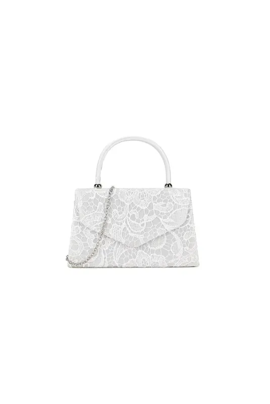 Lace Top Handle Grab Bag In White by SVNX sold by Goddiva