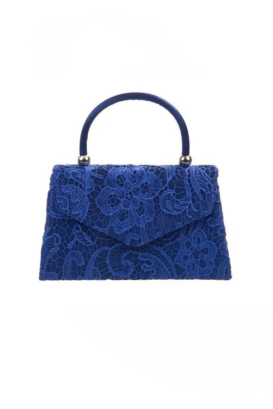 Lace Top Handle Grab Bag In Royal Blue by SVNX sold by Goddiva