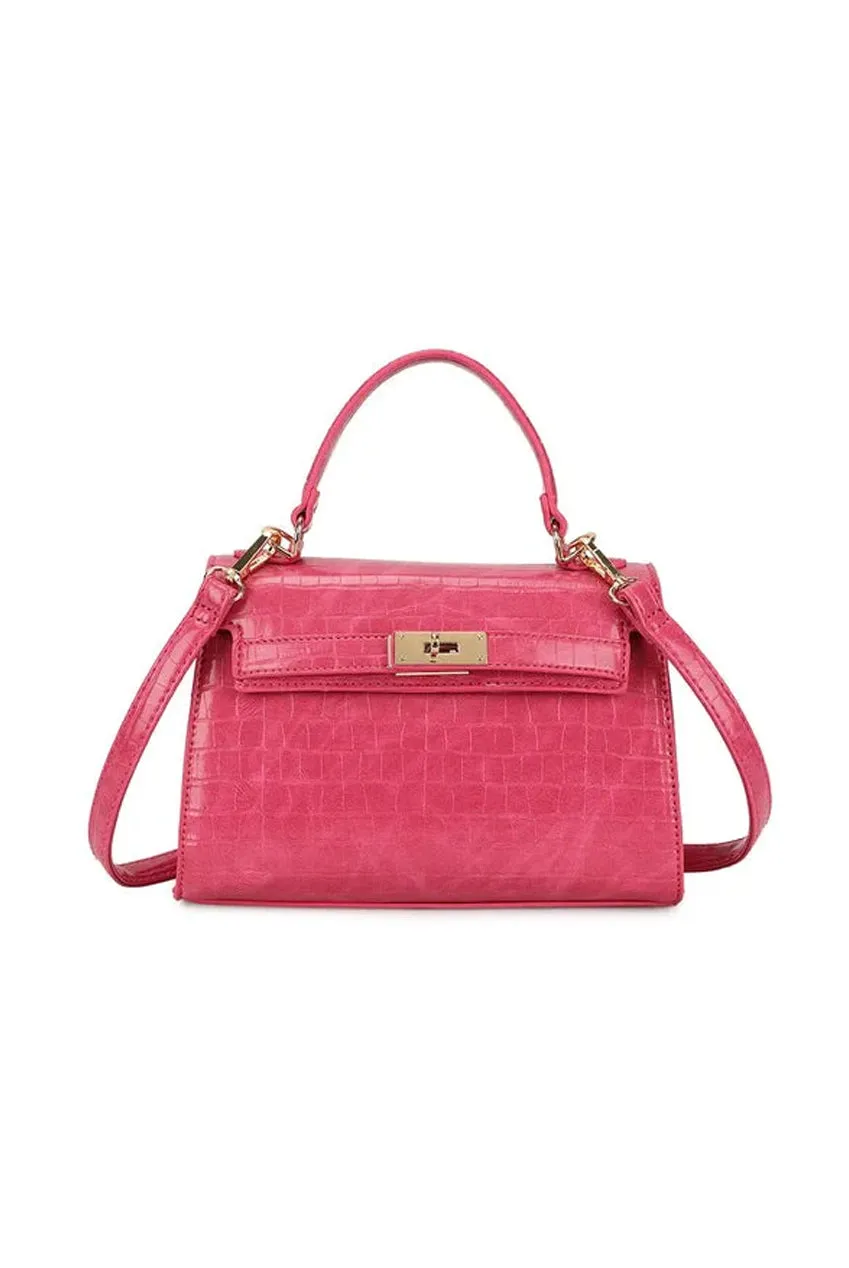 Croc Crossbody In Hot Pink by SVNX sold by Goddiva