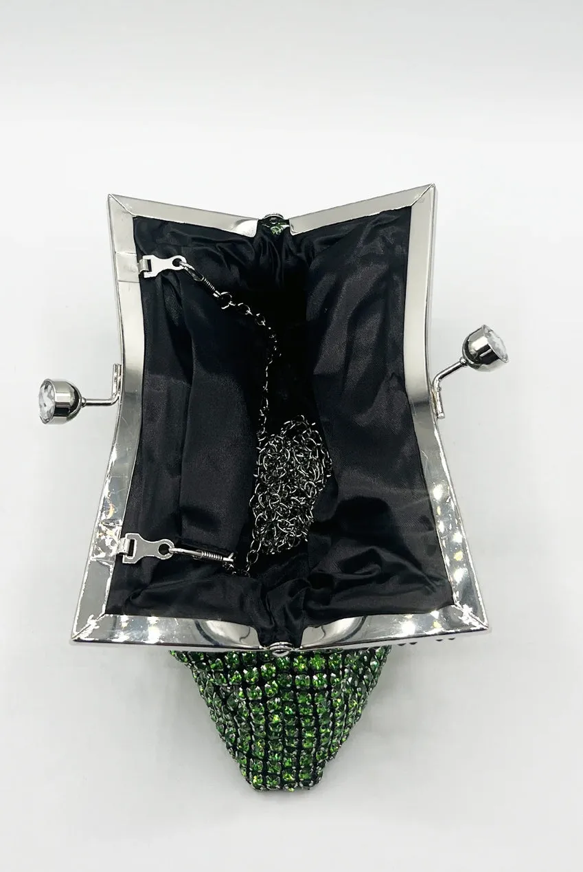 Green Crystal Clutch Bag by SVNX sold by Goddiva product image thumbnail 4