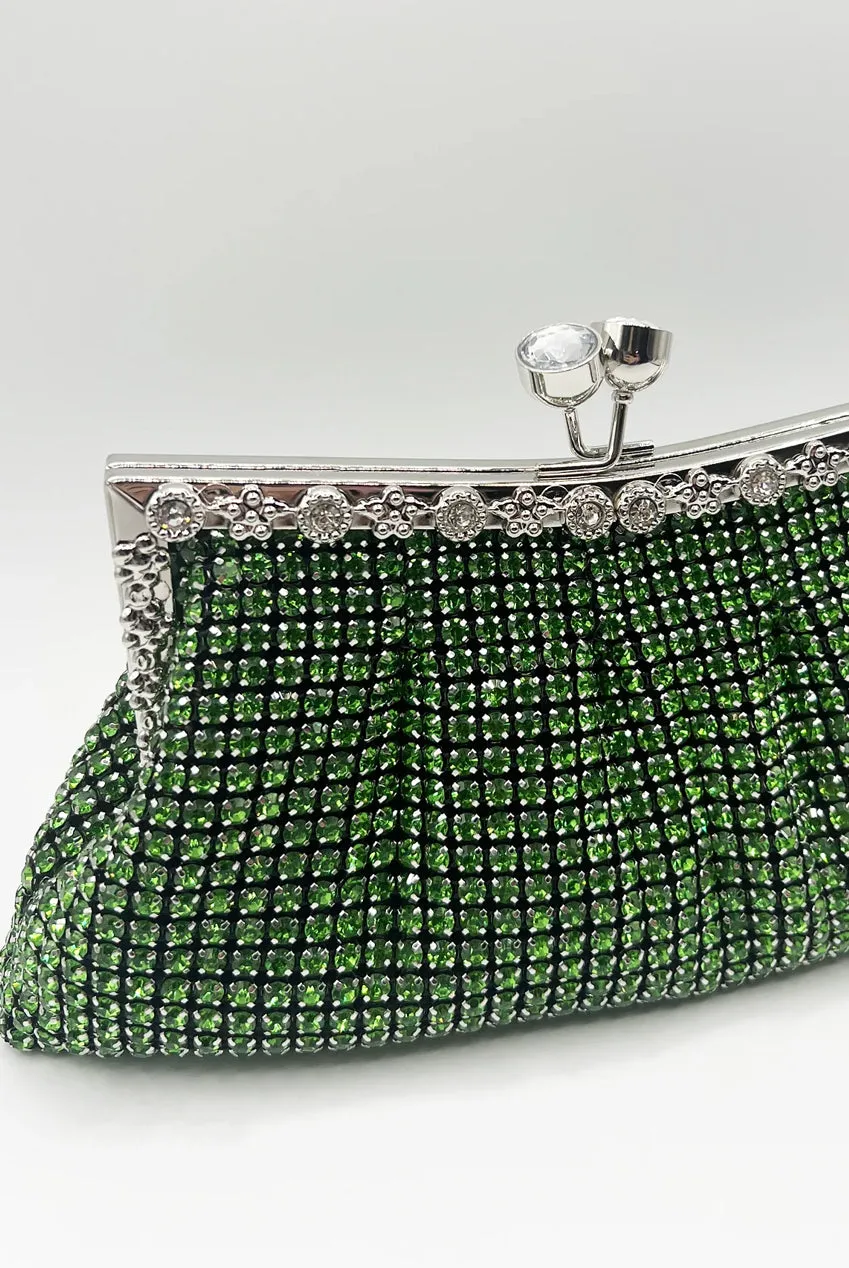 Green Crystal Clutch Bag by SVNX sold by Goddiva product image thumbnail 2
