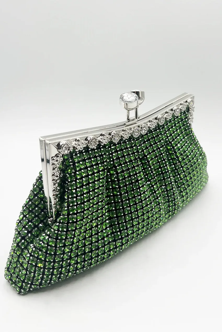 Green Crystal Clutch Bag by SVNX sold by Goddiva product image thumbnail 3