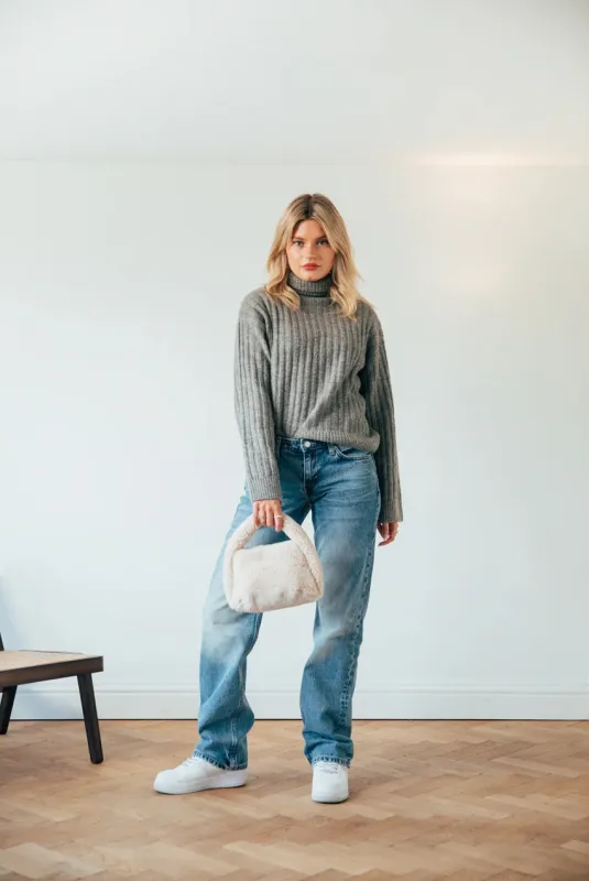 Borg Grab Bag In Cream by SVNX sold by Goddiva