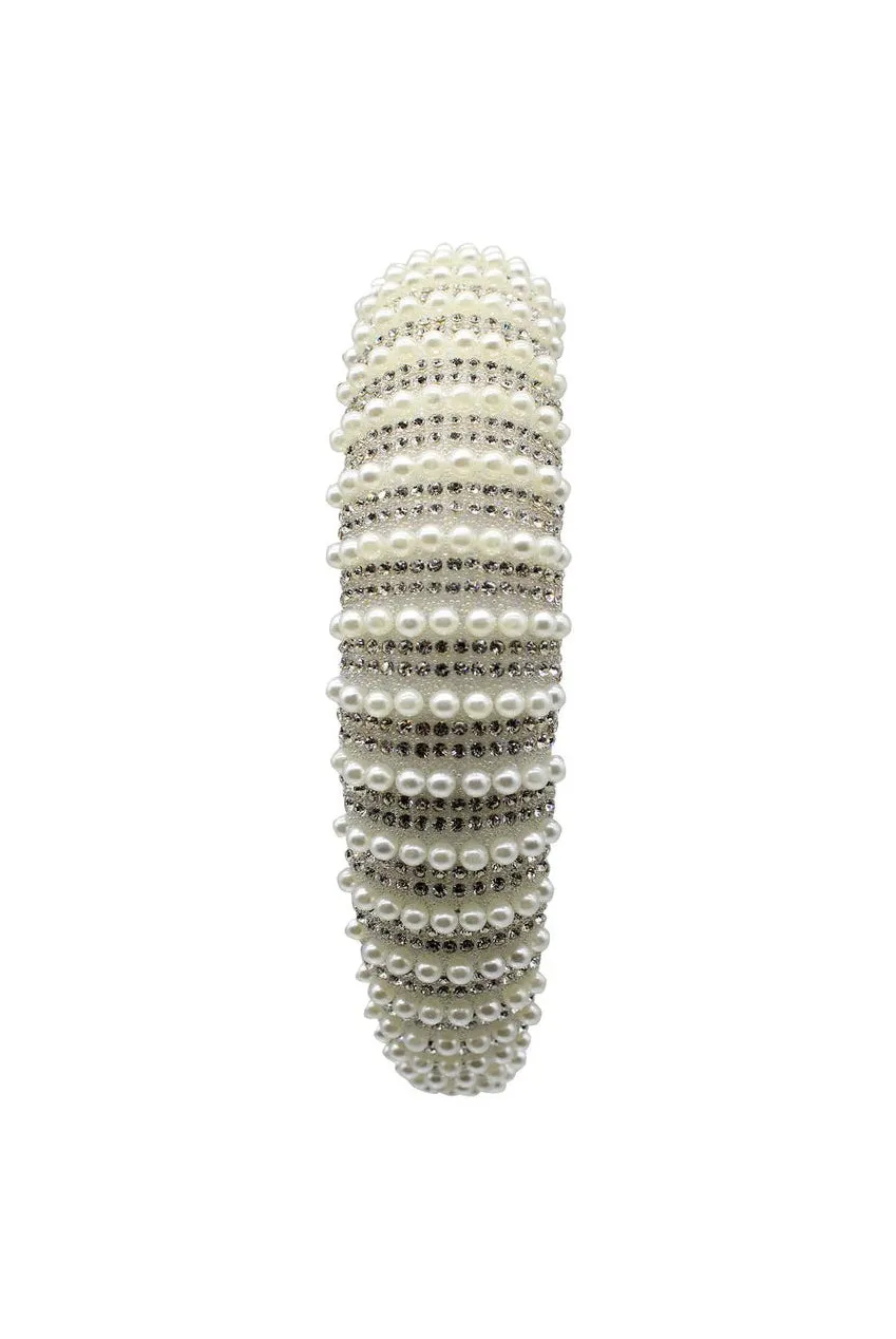 Crystal Gems And Mini Pearls Headband by SVNX sold by Goddiva product image thumbnail 2